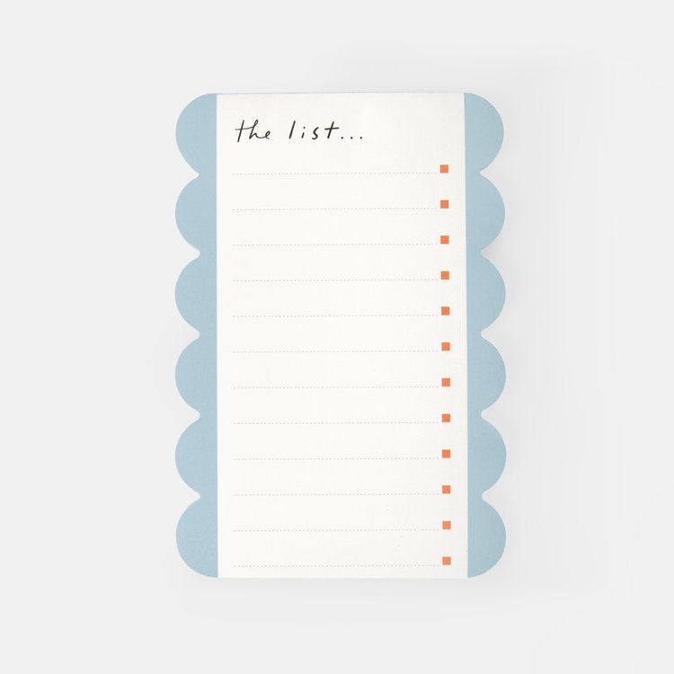 Caroline Gardner - Blue/Wine Scallop Edge List Pad