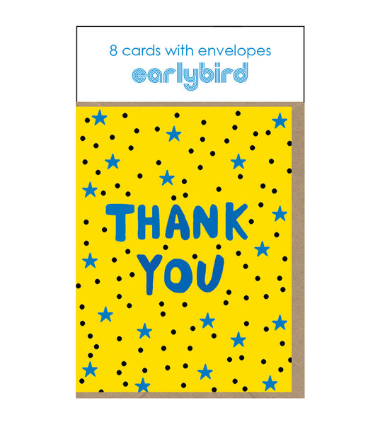Mini Thank you Pack x 8 - Yellow Stars